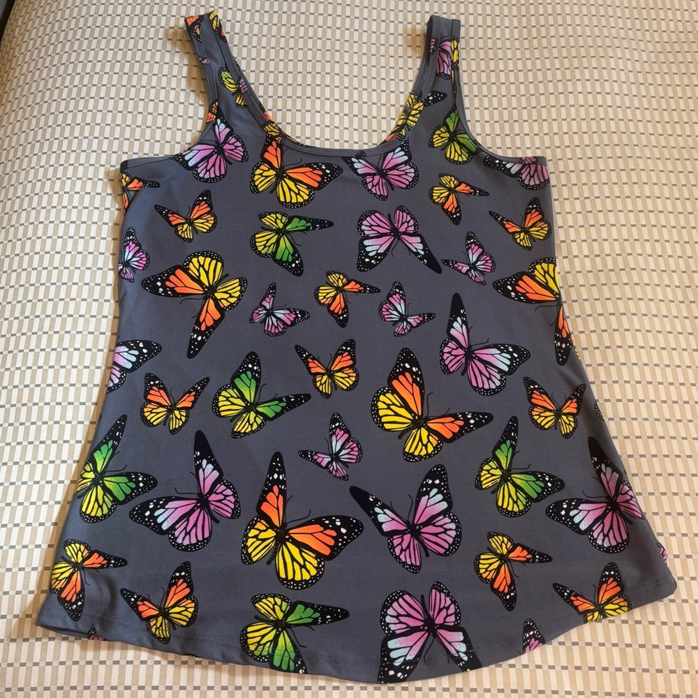 No Boundaries Multicolored Butterfly Tank Top